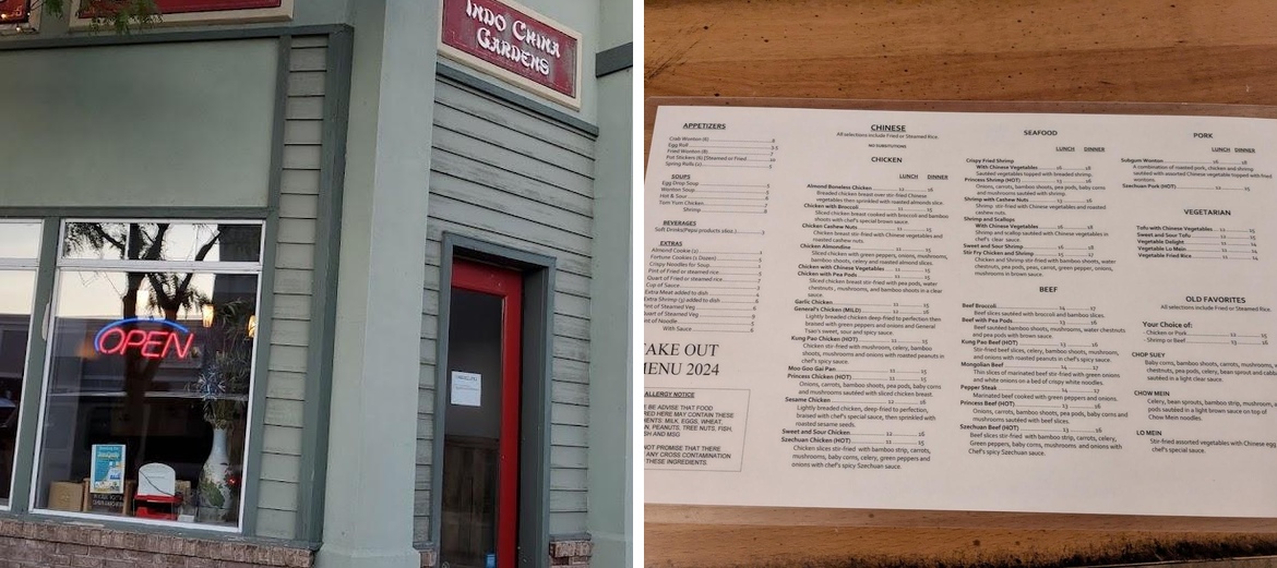 Indo China Gardens - Boyne City (TakeOut ONLY) Menu